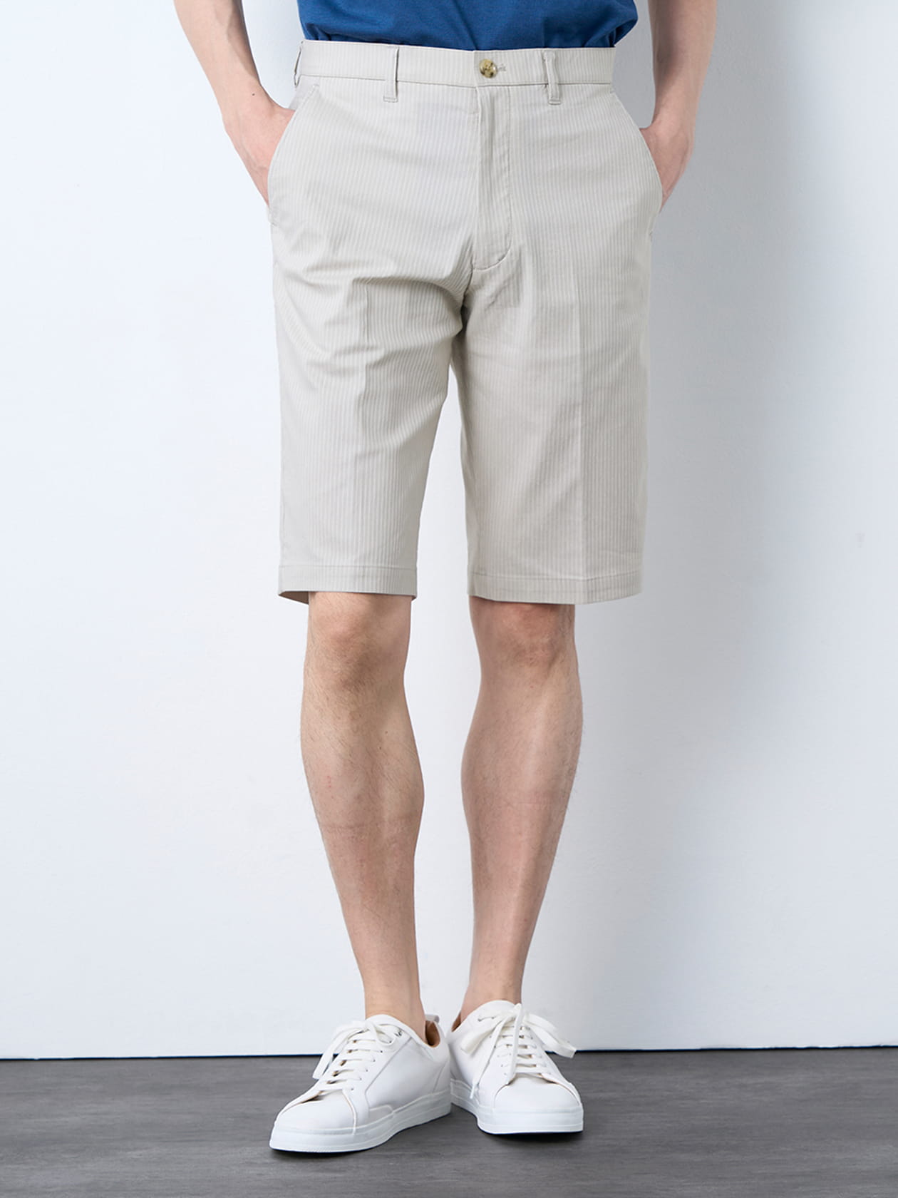 甘やかしサテンストライプハーフパンツ