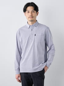 【早割30%OFF対象】サッカーストライプ長袖ポロシャツ