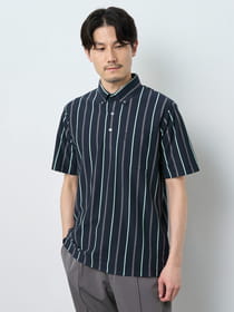 【早割30%OFF対象】カノコストライプ半袖ポロシャツ