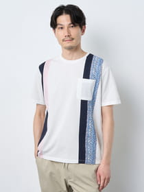 【早割30%OFF対象】リップルプリント切替半袖Ｔシャツ