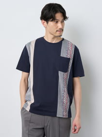 【早割30%OFF対象】リップルプリント切替半袖Ｔシャツ