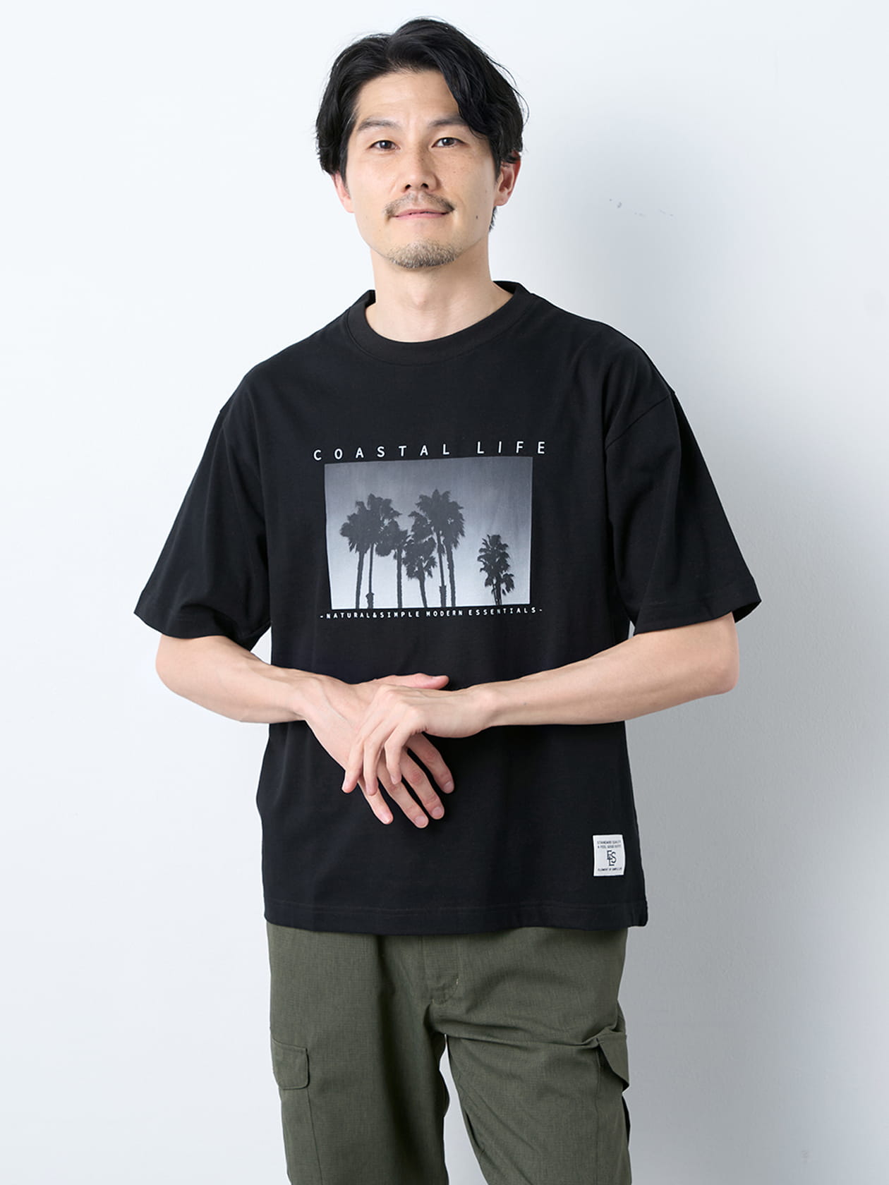 リラックスフィットパームツリープリント半袖Ｔシャツ