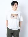 リラックスフィットシーサイドウォークプリント半袖Ｔシャツ
