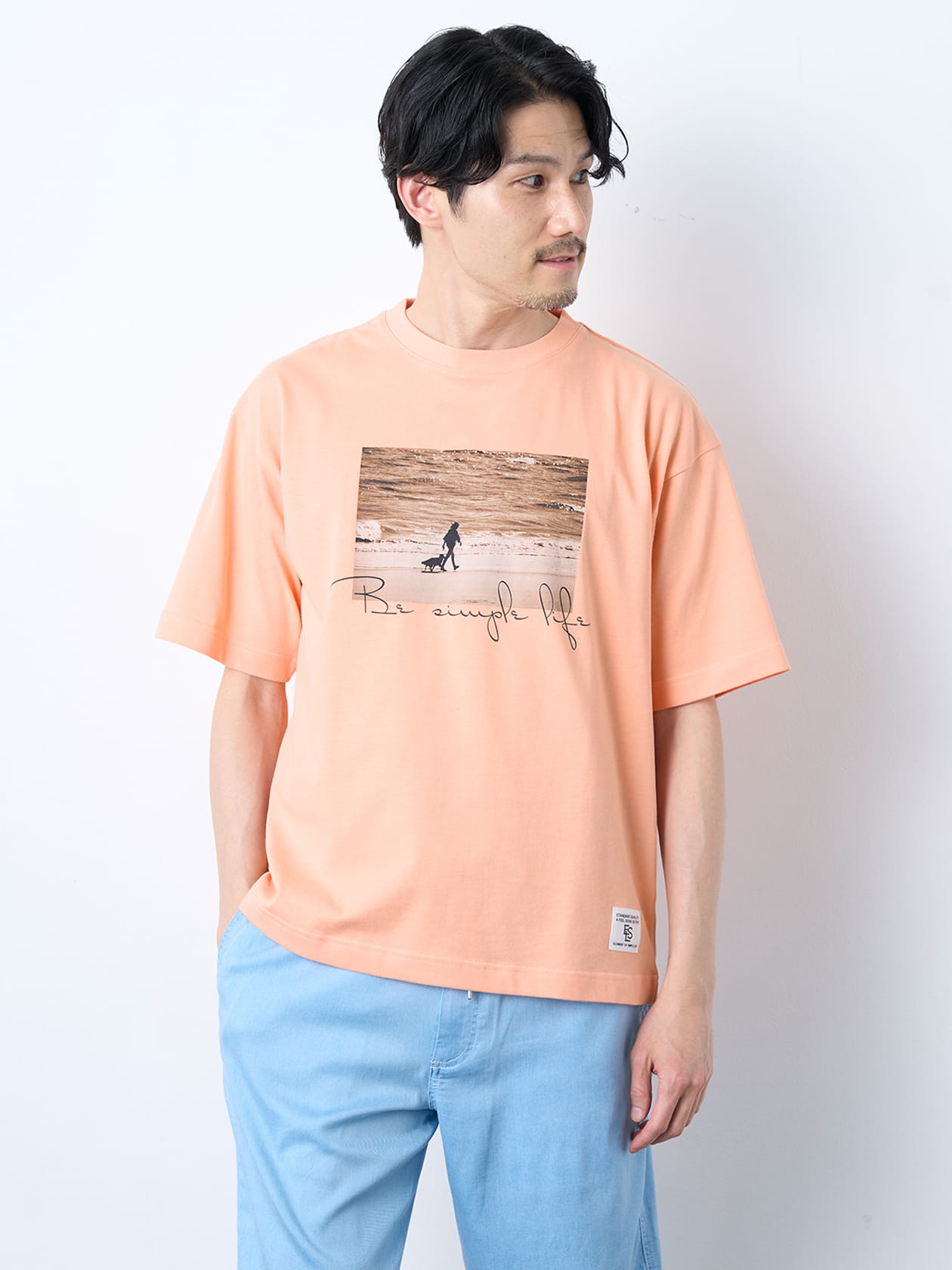 リラックスフィットシーサイドウォークプリント半袖Ｔシャツ