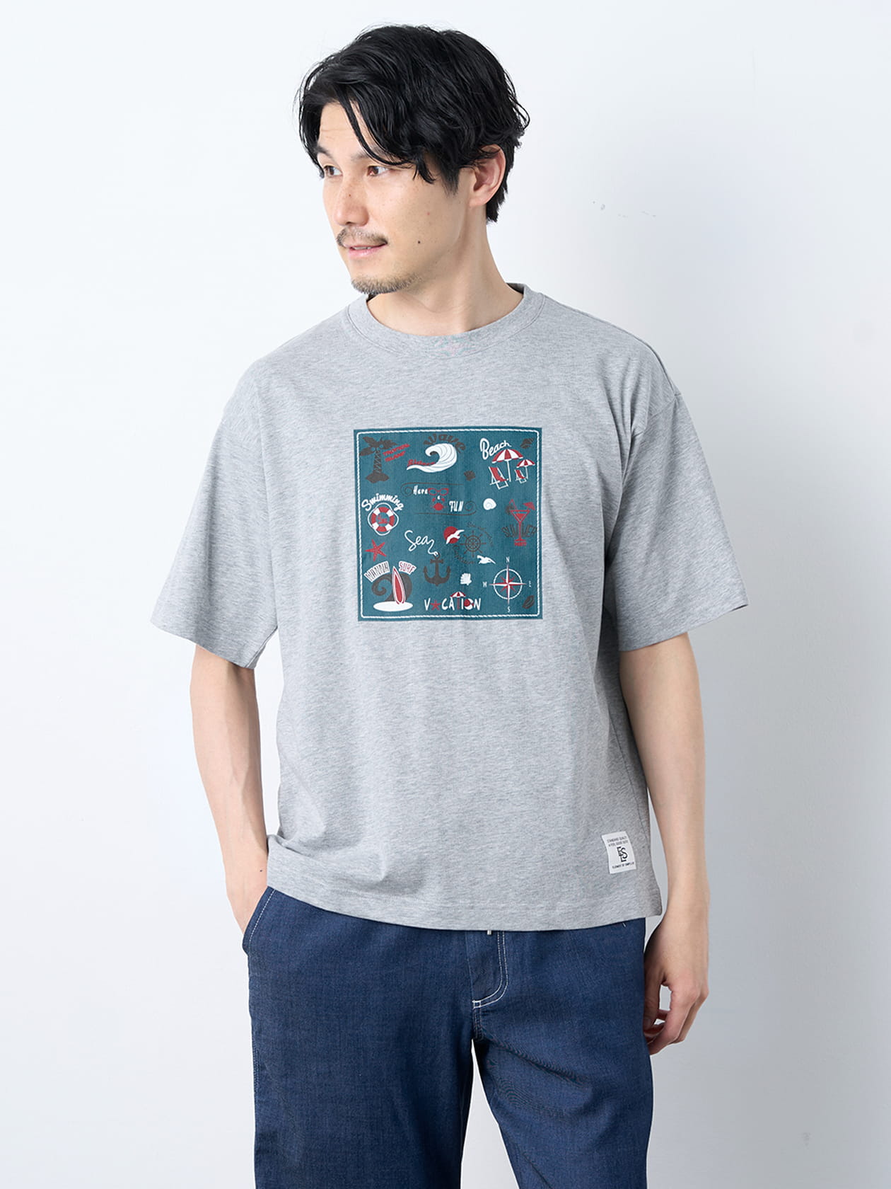 リラックスフィットイラストプリント半袖Ｔシャツ