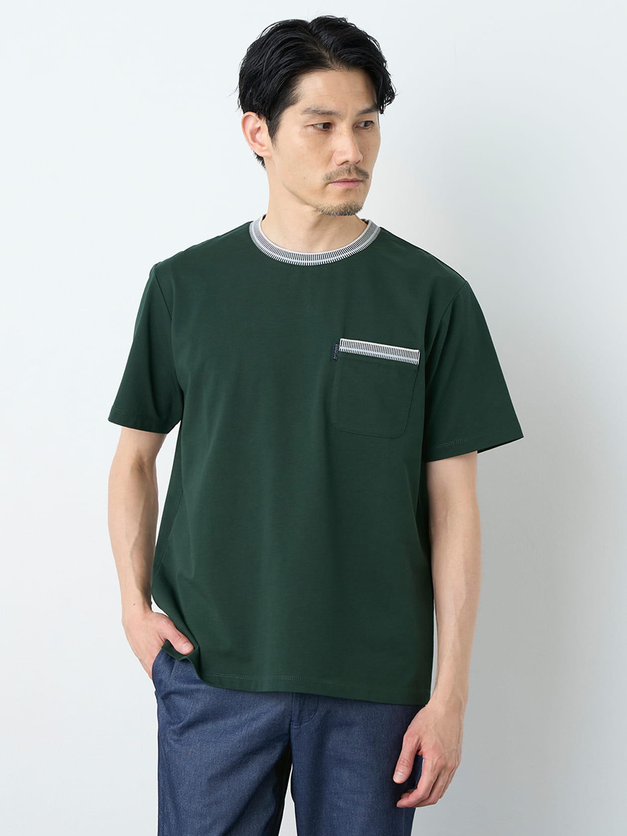 編立衿半袖Ｔシャツ