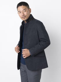 【早割30%OFF対象】尾州生地チョークストライプコンバチジャケット