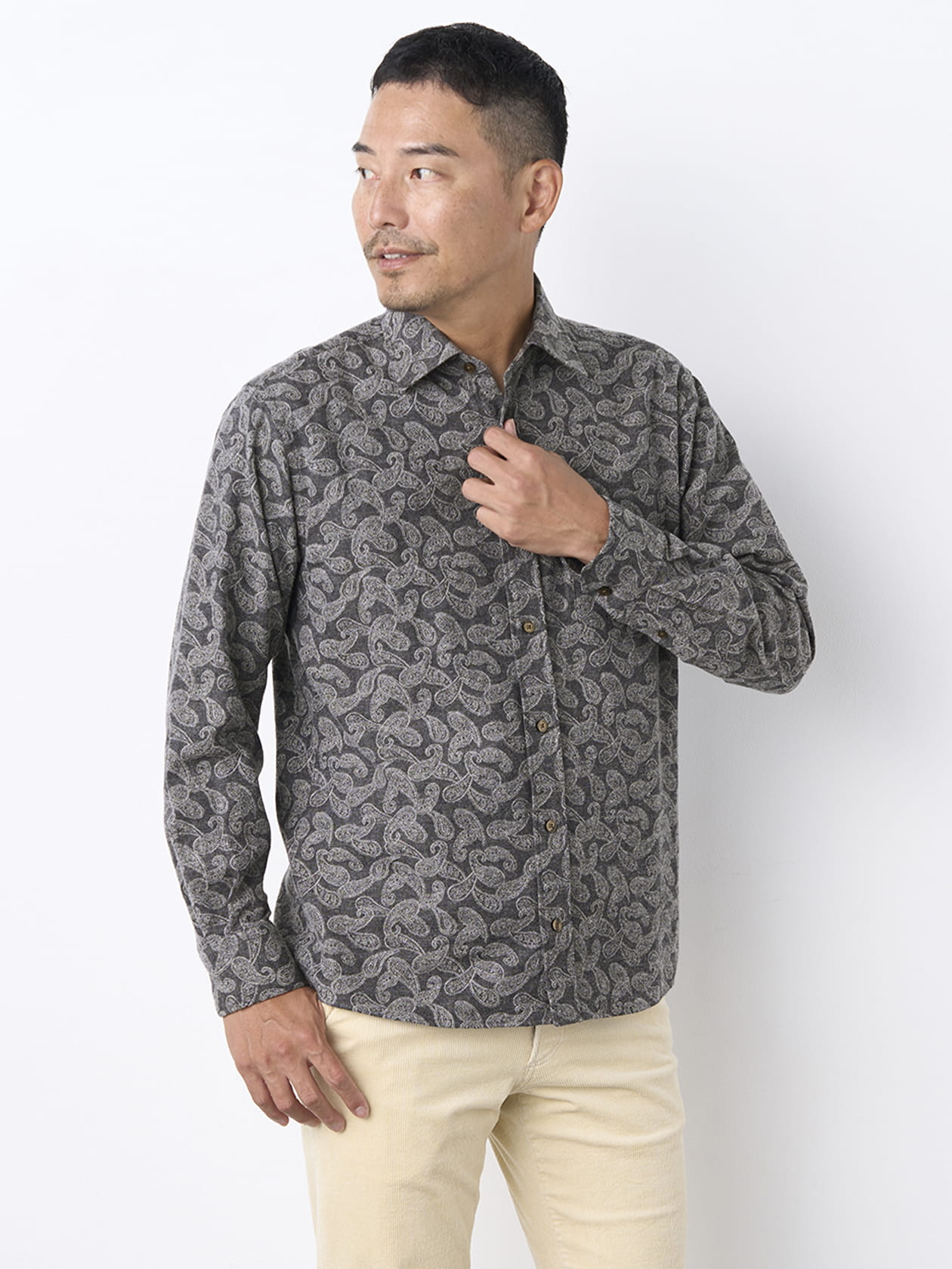 【早割30%OFF対象】播州生地ペイズリージャカードシャツ
