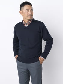 【早割30%OFF対象】Ｖネックウォッシャブルニット