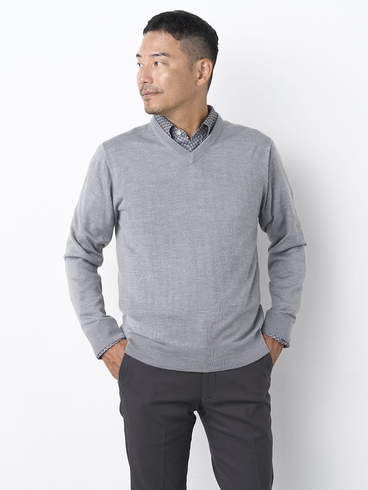 【早割30%OFF対象】Vネックウォッシャブルニット