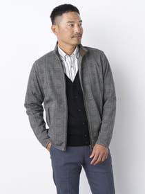 【早割30%OFF対象】グレンチェックスタンドフルジップ
