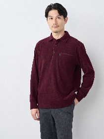 【キングサイズ】コットンライクピケ長袖ポロシャツ