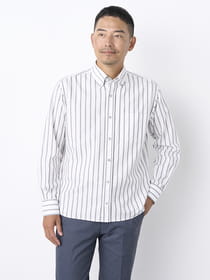 【早割30%OFF対象】【ＫＩＮＧ】播州生地ツイルストライプシャツ