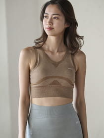 ウェーブ柄スポーツブラ