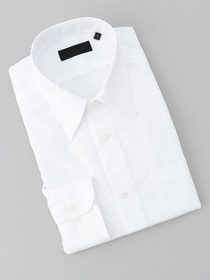 【レギュラーカラー】ブロードホワイトドレスシャツ