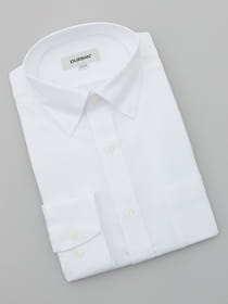 【スナップダウン】【首回り×裄丈サイズ】ダイアゴナルドビーホワイトドレスシャツ