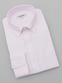 【スナップダウン】【首回り×裄丈サイズ】ピンク×ホワイトミニチェックドレスシャツ